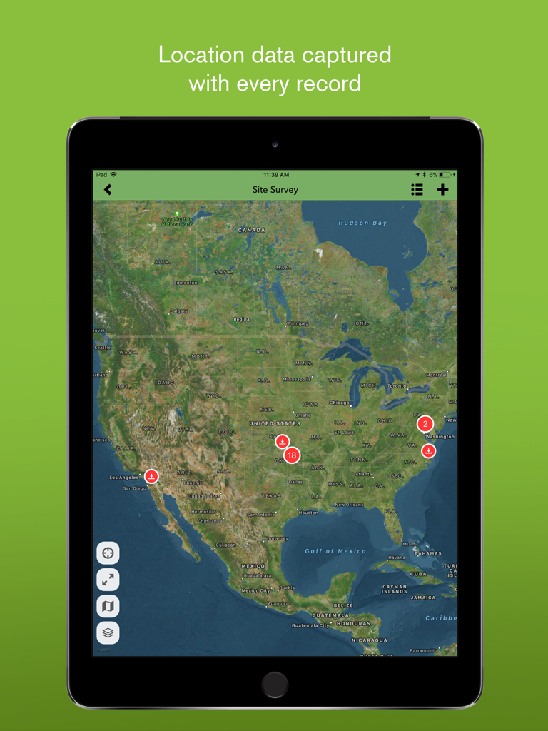 iForm Kiosk-Standortaufnahme-Karte zeigt erfasste Standortdaten