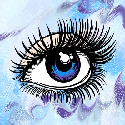 realistic eye long eylashes