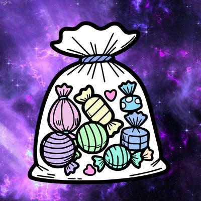 a candy bag with candy inside
