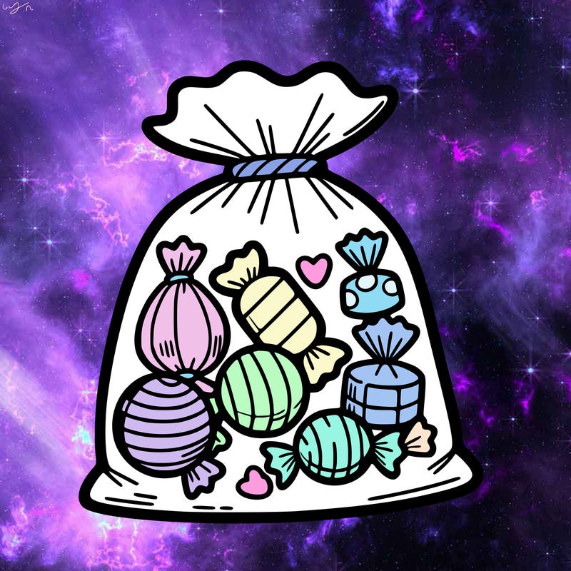 a candy bag with candy inside