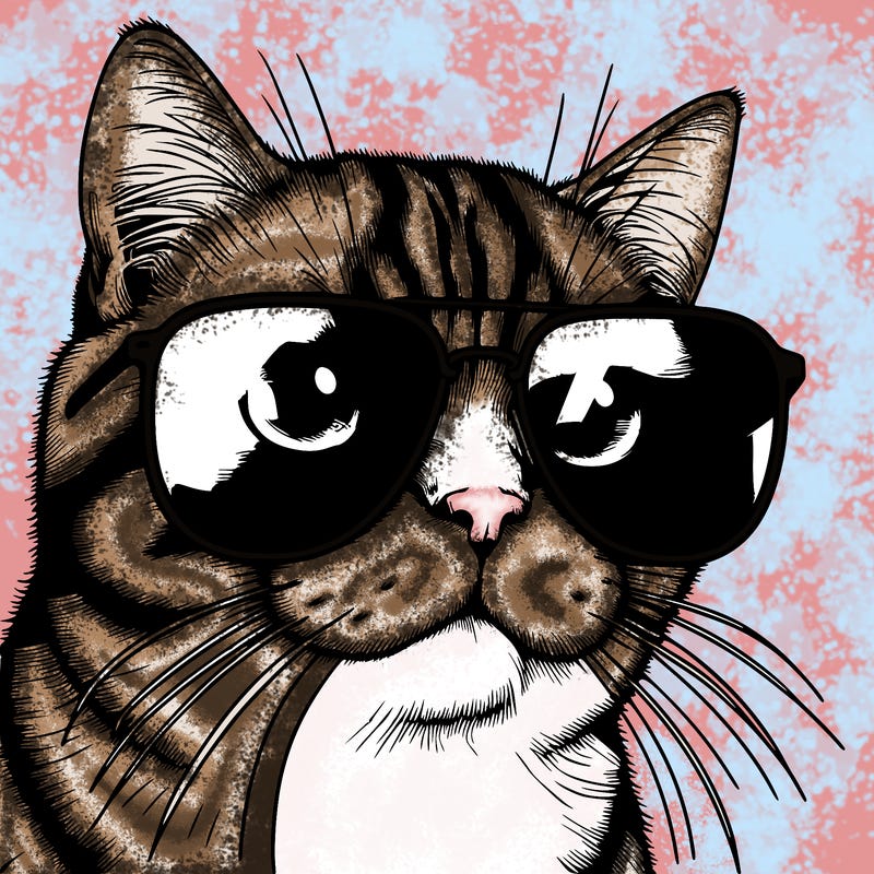 a cat with sun glasses realistic