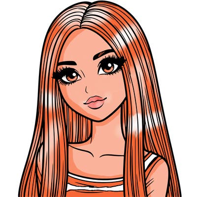 realistic girl with straight and long hair