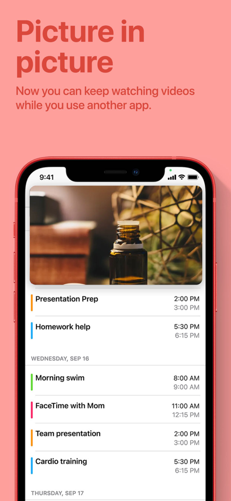 Nail Art Salon-Stylish Designs - Nail art app demonstrating picture in picture mode with a video tutorial overlaying a calendar.
