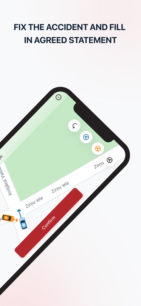 Digital accident report and agreed statement map interface in the LTAB OCTA mobile app