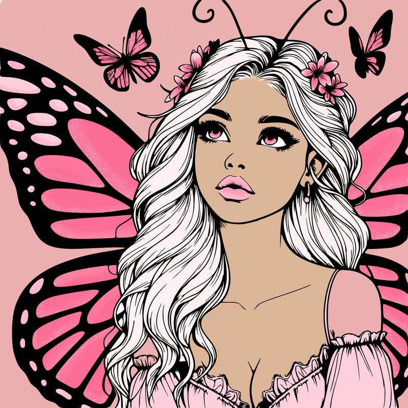 butterfly fairy realistic girl
