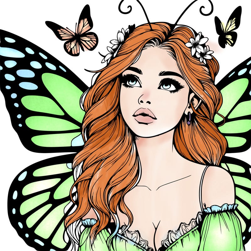 butterfly fairy realistic girl