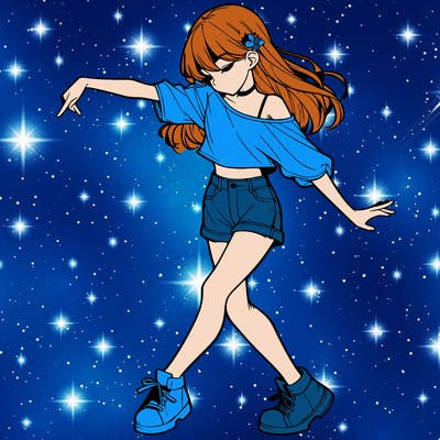 realistic girl danceing