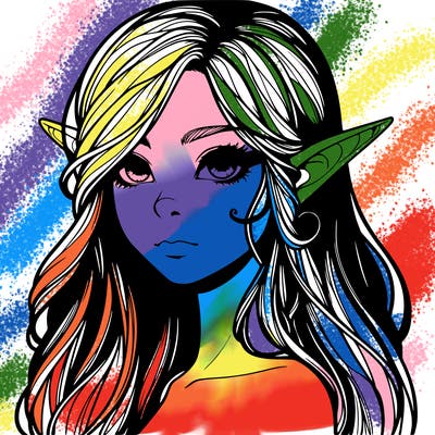 elf girl realistic dark fantasy