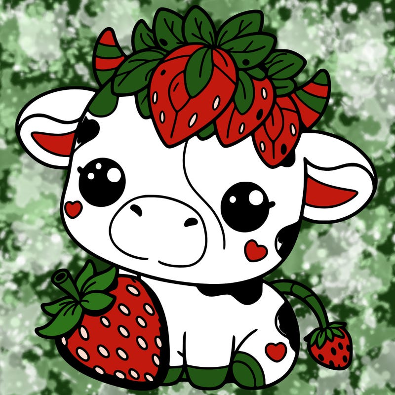 cute strawberry cow