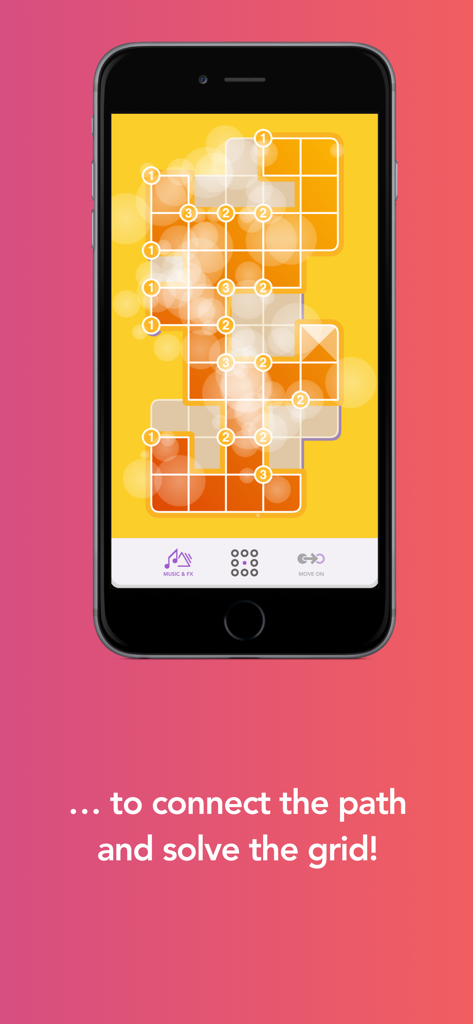 Radiant Grid - Jogabilidade de quebra-cabeça de lógica Radiant Grid mostrando um caminho conectado brilhante em uma grade amarela