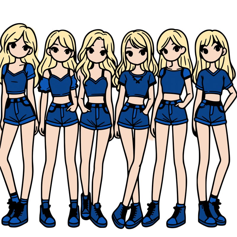 a group of girls wearing crop tops and shorts