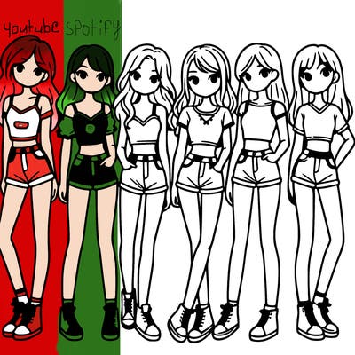 a group of girls wearing crop tops and shorts