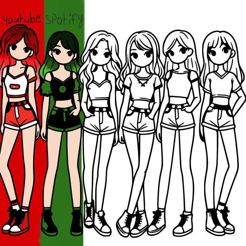 a group of girls wearing crop tops and shorts