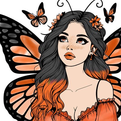 butterfly fairy realistic girl