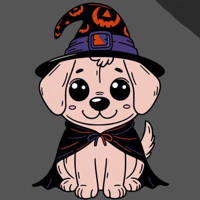 dog halloween hat cute eyes black brown  cutest dog siting