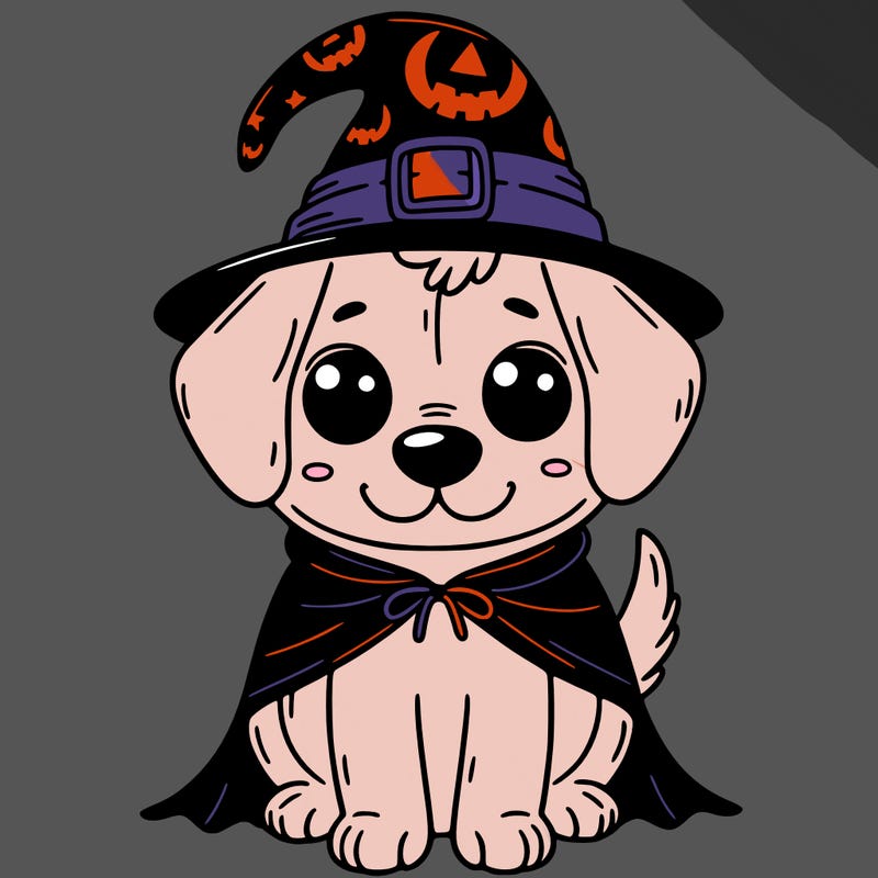 dog halloween hat cute eyes black brown  cutest dog siting