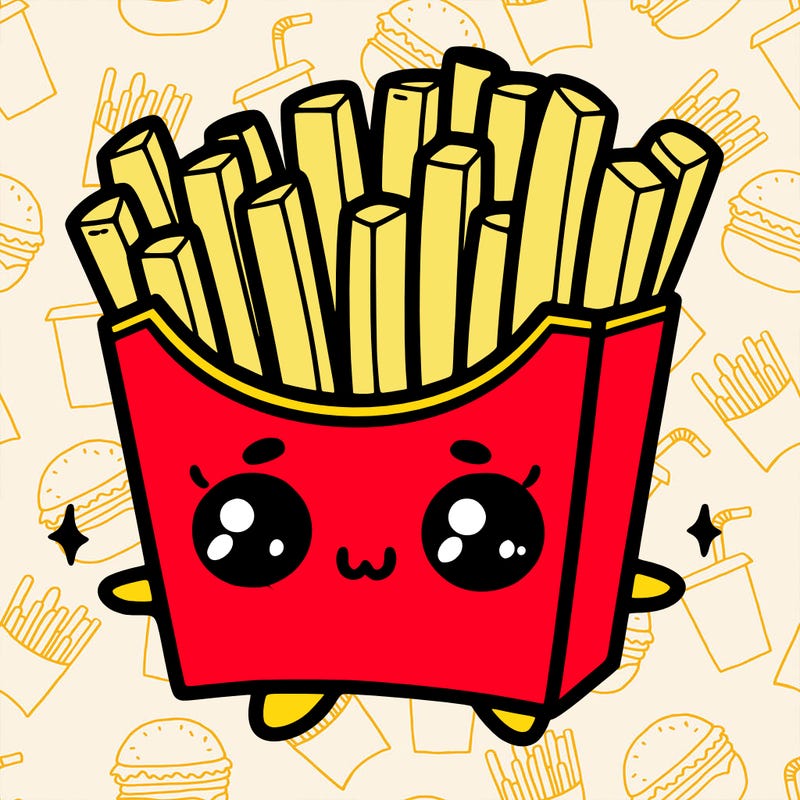a cute. french fries