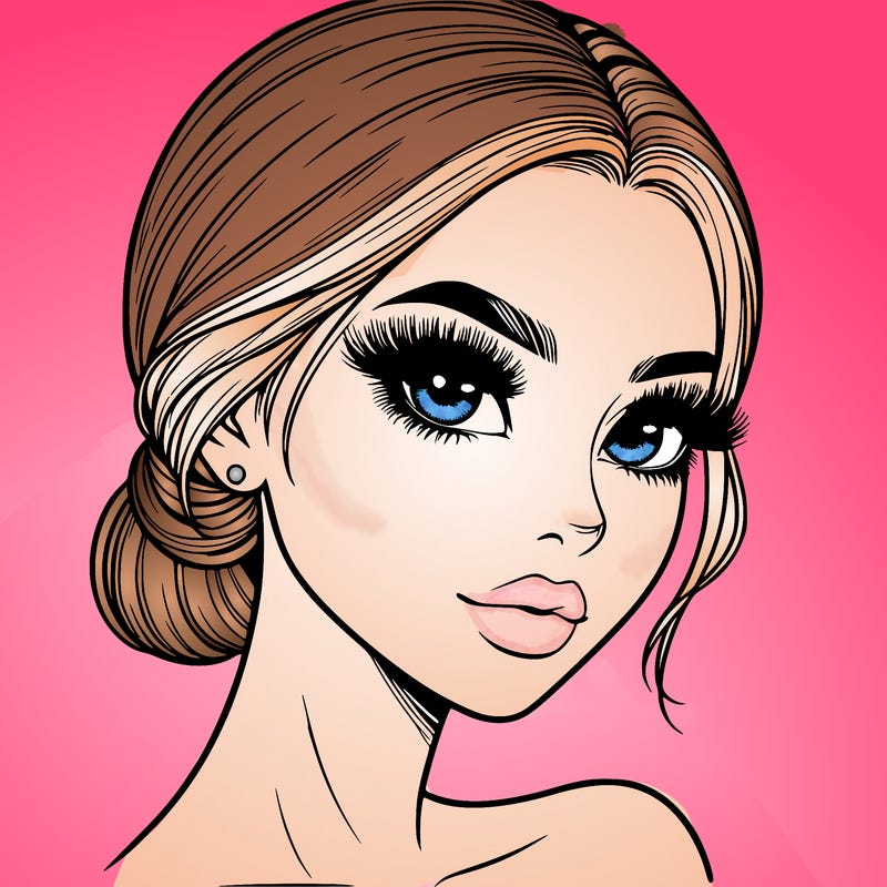 realistic girl with lashes
