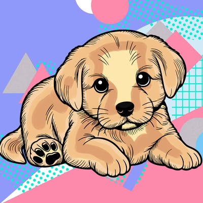 a cute realistic puppy