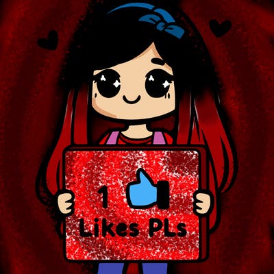 girl holding a sign saying 10 likes pls