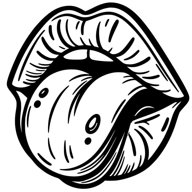 lips with tongue out