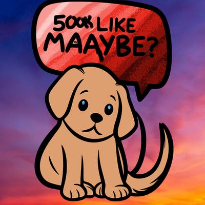 a puppy that says 5 like maybe