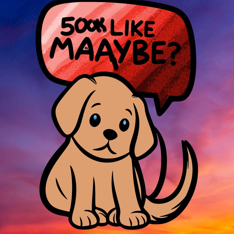 a puppy that says 5 like maybe