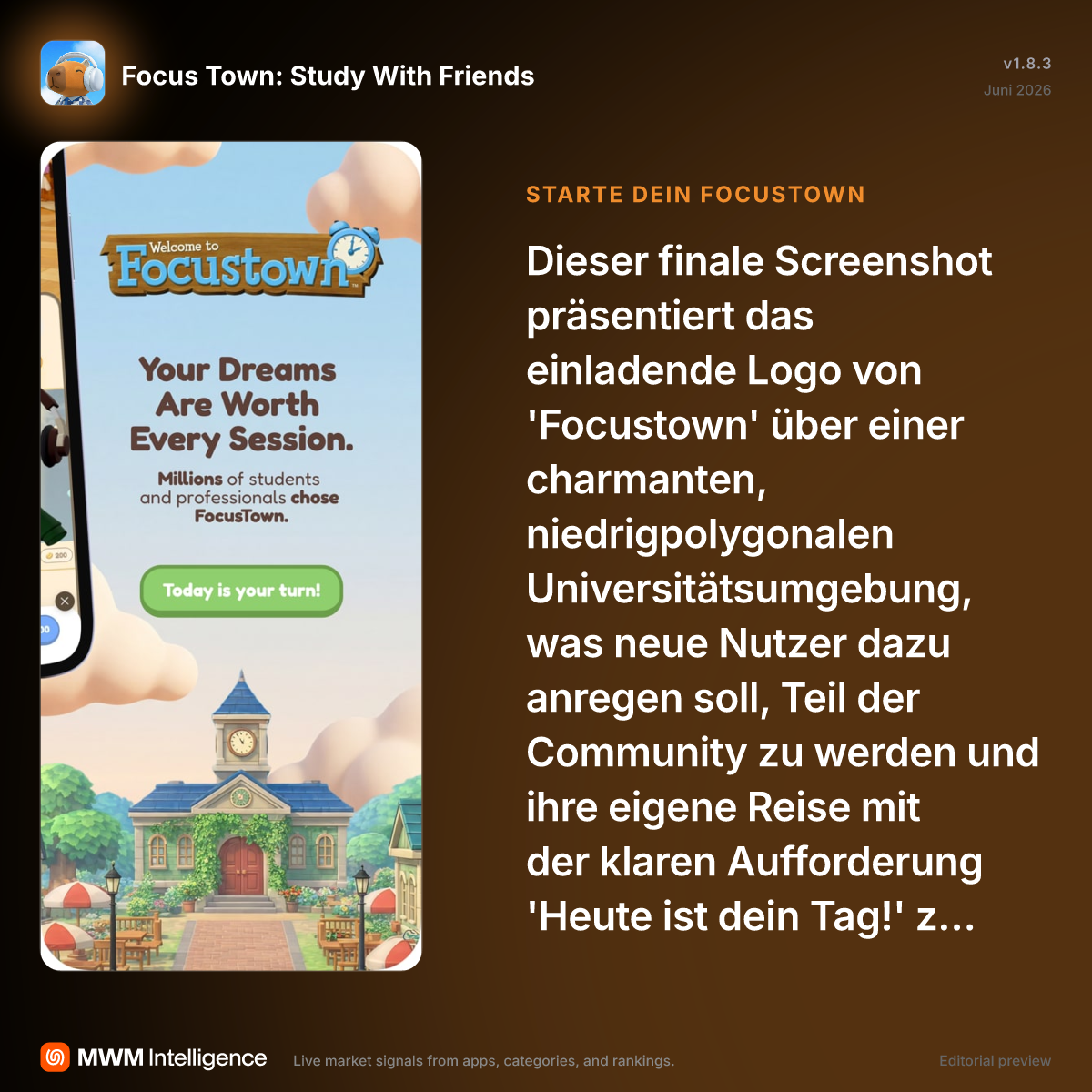 FocusTown: Mit Freunden Lernen - Produktivität-App | MWM