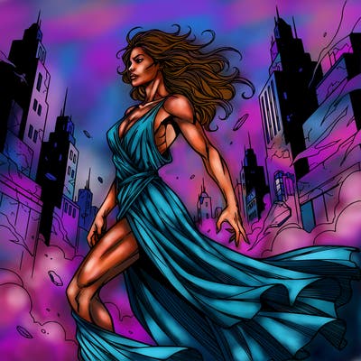 sesssssy.   beautiful woman posing in slit dress with  wind blowing