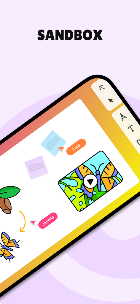 Padlet - Tableau blanc numérique collaboratif dans l'espace de travail Padlet, avec des notes autocollantes et des dessins.