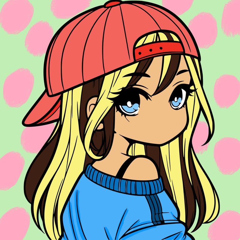 girl with a backward hat on