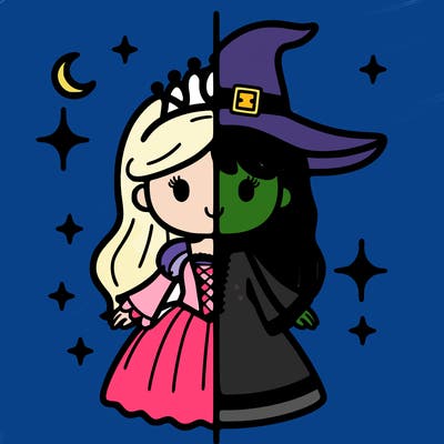 split princess and witch