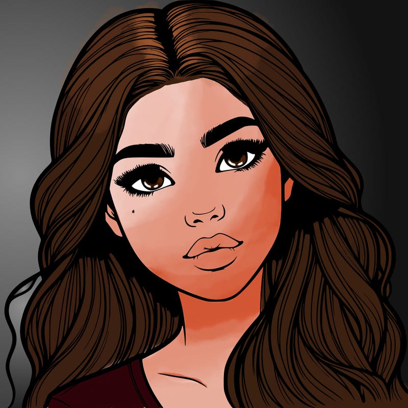 realistic teenage girl with pretty hair