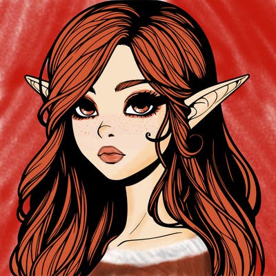 elf girl realistic dark fantasy