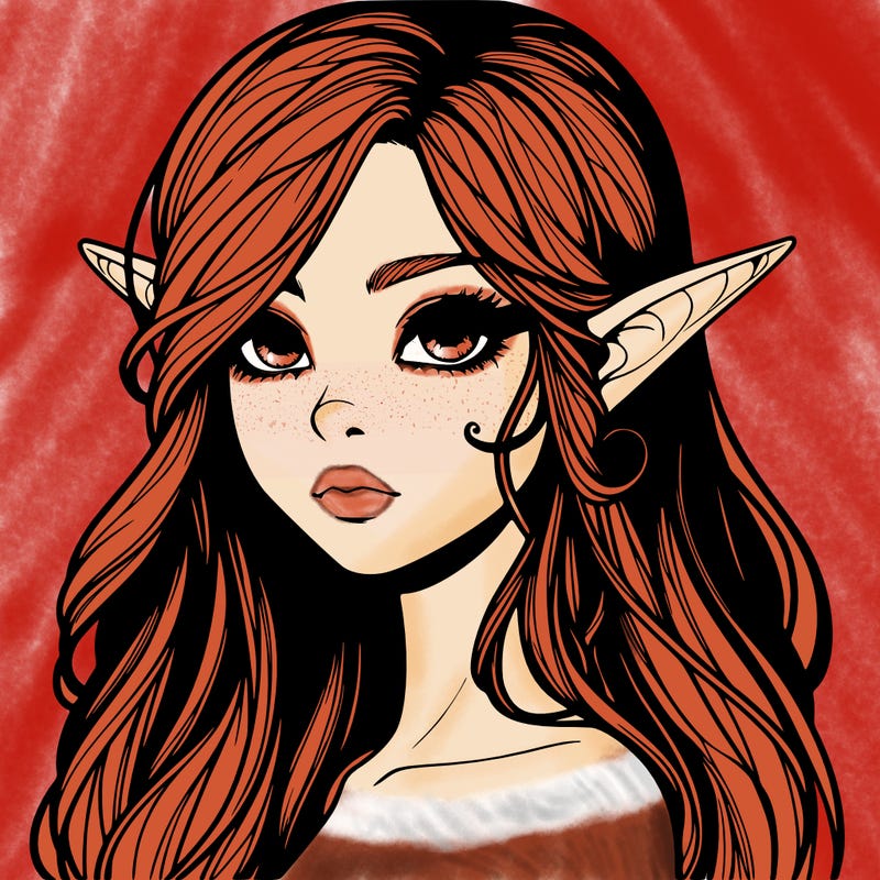 elf girl realistic dark fantasy