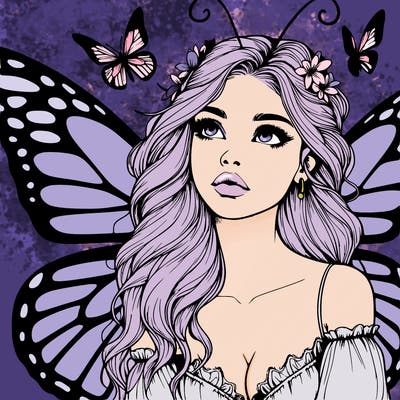 butterfly fairy realistic girl