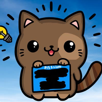 a cute cat saying share your ideas