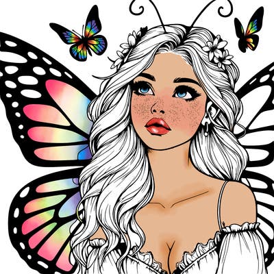butterfly fairy realistic girl