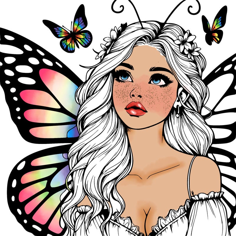 butterfly fairy realistic girl