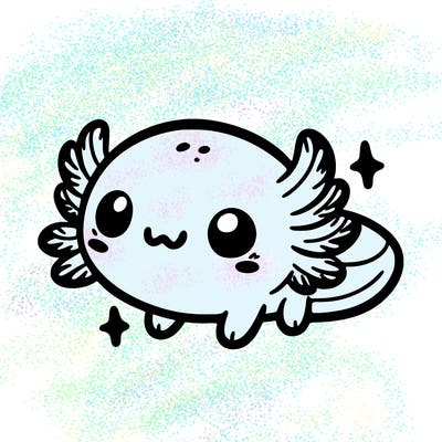 cute easy baby axolotl