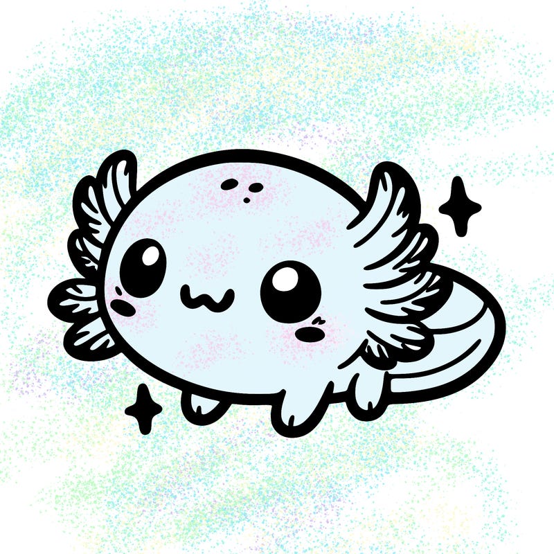 cute easy baby axolotl