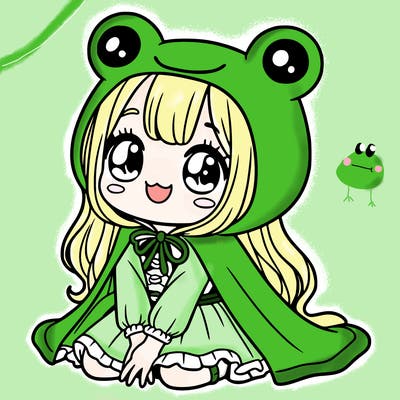 girl with frog costume