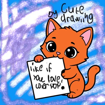 a small cat with a blank sheet of paper in its hand. the cat is sooooooo cute!