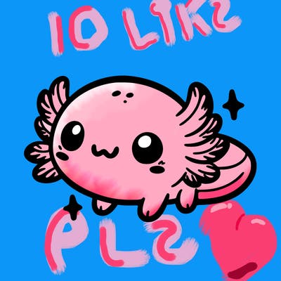 cute easy baby axolotl