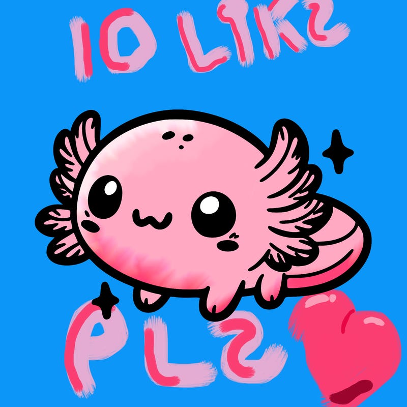 cute easy baby axolotl