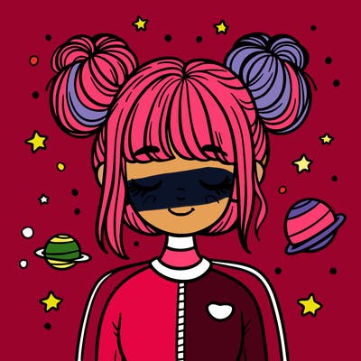 girl with space buns