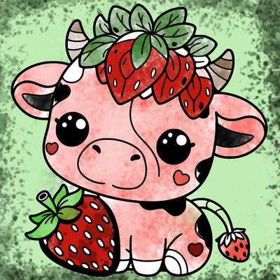 cute strawberry cow