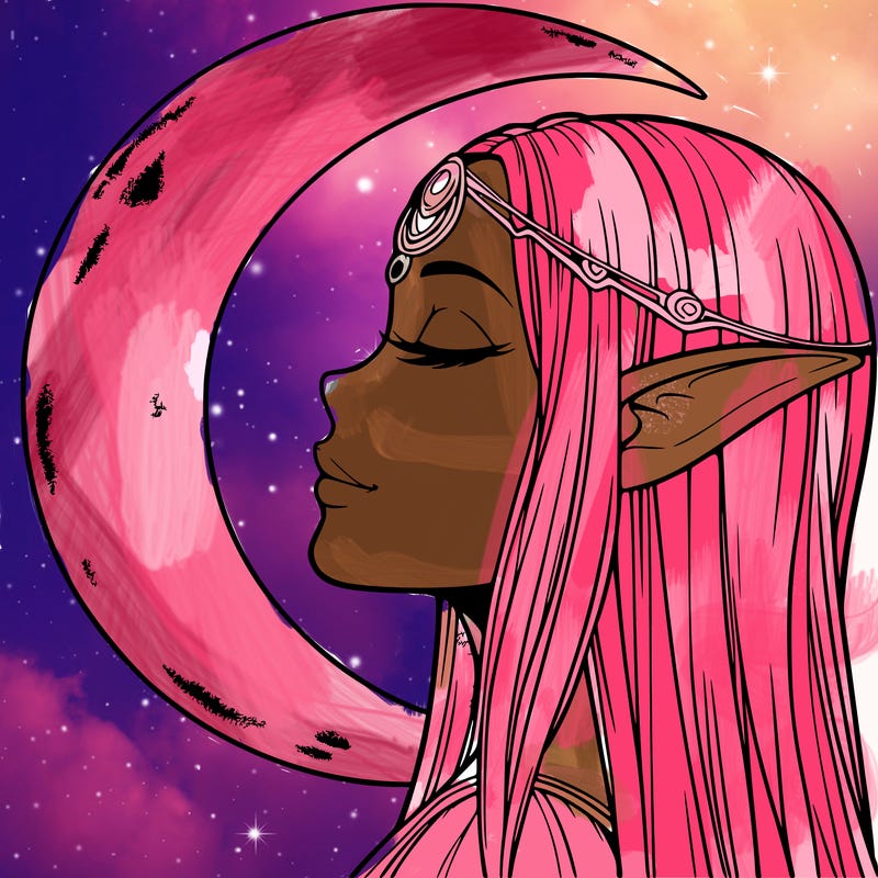 a realistic moon elf