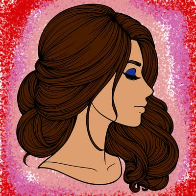 realistic woman's head & hair