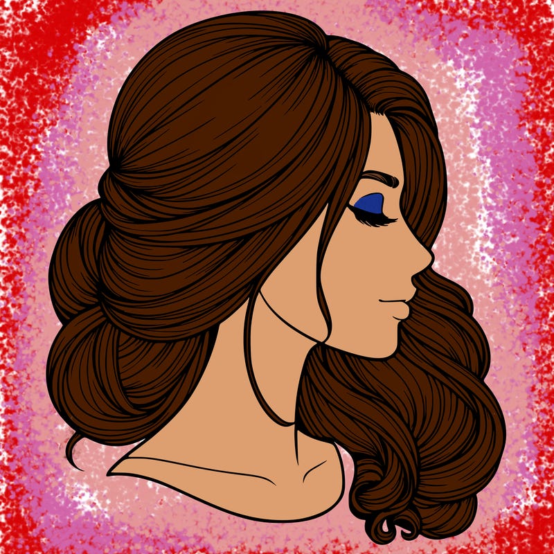 realistic woman's head & hair